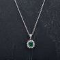 Second Hand Platinum 15" Emerald Pendant 4314500