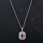 Second Hand 14ct White Gold 16" Ruby Pendant 4314502