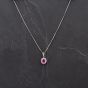 Second Hand Platinum Oval 1.41ct Ruby & Brilliant Cut 0.45ct Diamond Pendant & 16 Inch Box Chain 4314504