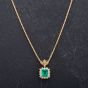 Second Hand 18ct Yellow Gold 16" Emerald Pendant 4314505
