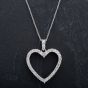 Second Hand 14ct White Gold 16 inch Diamond Heart Pendant 4314516