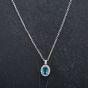 Second Hand Platinum 16" Diamond Tourmaline Pendant 4314521