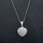 Second Hand 14ct White Gold 16" Diamond Heart Pendant 4314522