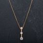 Second Hand 14ct Yellow Gold 16" Three Stone Diamond Pendant 4314525