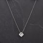 Second Hand 14ct White Gold 0.27ct Diamond Square Polished Pendant & 16 Inch Trace Chain 4314536