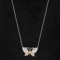 Second Hand 14ct Two Colour Gold Diamond Butterfly Pendant 4314551