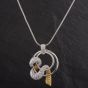 Second Hand 18ct Two Colour Gold 3.00ct Diamond Swirl Pendant 4314591