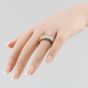 Second Hand 14ct Two Colour Gold Brilliant Cut Diamond Pave Set Gents Graduated Band Ring 43151008