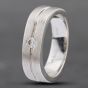 Second Hand 14ct White Gold 0.15ct Brilliant Cut Diamond Matt Finish Band Ring 43151015