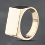 Second Hand 9ct Yellow Gold Plain Oblong Signet Ring 43151024
