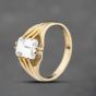 Second Hand 9ct Yellow Gold Cubic Zirconia Oblong Signet Ring 43151026