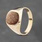 Second Hand 9ct Yellow Gold Cushion Shaped Goldstone Signet Ring 43151027