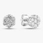 Second Hand 9ct White Gold 0.50ct Brilliant Cut Diamond Flower Cluster Stud Earrings 43170100