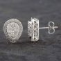 Second Hand 9ct White Gold 1.00ct Brilliant Cut Diamond Pear Shaped Cluster Stud Earrings 43170103