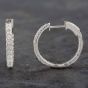 Second Hand 14ct White Gold 0.90ct Brilliant Cut Diamond Hoop Earrings 43170126
