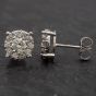 Second Hand 14ct White Gold Diamond Cluster Stud Earrings 4317023