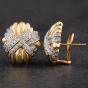 Second Hand 14ct Two Colour Gold 2.14ct Brilliant Cut Diamond Cross Over Design Stud Earrings 4317086