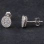 Second Hand 14ct White Gold 0.50ct Brilliant Cut Diamond Oval Pave Stud Earrings 4317099