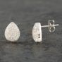 Second Hand 18ct White Gold 1.00ct Brilliant Cut Diamond Pear Shaped Pave Stud Earrings 43171002