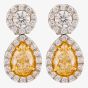 Second Hand Platinum 2.02ct Yellow Diamond Dropper Earrings 4317102