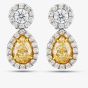 Second Hand Platinum 2.02ct Yellow Diamond Dropper Earrings 4317102