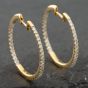 Second Hand 9ct Yellow Gold 0.85ct Single Cut Diamond Hoop Earrings 43171050