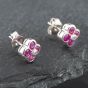 Second Hand White Gold 0.66ct Brilliant Cut Ruby & Diamond Stud Earrings 43171065
