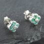 Second Hand White Gold 0.45ct Brilliant Cut Emerald & Diamond Stud Earrings 43171066
