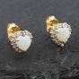 Second Hand Yellow Gold 0.50ct Opal & 0.12ct Diamond Heart Shape Stud Earrings 43171068