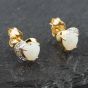 Second Hand Yellow Gold 0.50ct Opal & Diamond Heart Shape Stud Earrings 43171069
