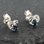Second Hand White Gold 0.38ct Pear Cut Sapphire & Diamond Heart Stud Earrings 43171091