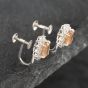 Second Hand Platinum Certificated 1.63ct Imperial Golden Topaz & 0.38ct Brilliant Cut Diamond Oval Screw Fittings 10.6mm Stud Earrings 43171108