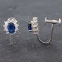 Second Hand Platinum Oval Cut Sapphire & Brilliant Cut Diamond Screw Fittings 8mm Stud Earrings 43171112