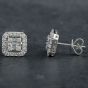 Second Hand 14ct White Gold 0.80ct Diamond Square Stud Earrings 4317111