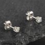 Second Hand 14ct White Gold 0.25ct Brilliant Cut Diamond Stud Earrings 43171140