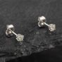 Second Hand 14ct White Gold 0.25ct Brilliant Cut Diamond Stud Earrings 43171143