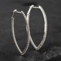 Second Hand 14ct White Gold 39mm 0.50ct Single Cut Diamond Pointed Hoop Earrings 43171149