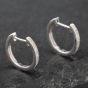 Second Hand 14ct White Gold 11mm 0.15ct Brilliant Cut Diamond Hoop Earrings 43171154