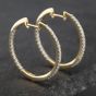 Second Hand 14ct Yellow Gold 27mm 0.85ct Brilliant Cut Diamond Hoop Earrings 43171161