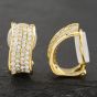 Second Hand 18ct Yellow Gold 9mm 1.00ct Brilliant Cut Diamond Four Row Clip On Half Hoop Earrings 43171185