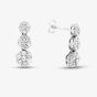 Second Hand 14ct White Gold 18mm 1.50ct Brilliant Cut Diamond Graduated Triple Cluster Dropper Earrings 43171189