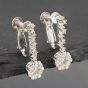 Second Hand 18ct White Gold 18mm 0.46ct Brilliant Cut Diamond Cluster Screw Fitting Dropper Earrings 43171190