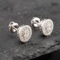 Second Hand 14ct White Gold 10mm 0.60ct Diamond Oval Cluster Stud Earrings 43171198