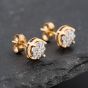 Second Hand 9ct Yellow Gold 0.25ct Brilliant Cut Diamond Cluster Stud Earrings 43171206