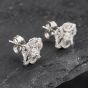 Second Hand 14ct White Gold 0.50ct Brilliant Cut Diamond Ornate Cluster Stud Earrings 43171218