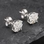 Second Hand 9ct White Gold 0.50ct Brilliant Cut Diamond Cluster Stud Earrings 43171219