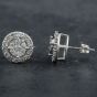 Second Hand 9ct White Gold 1.00ct Brilliant Cut Diamond Round Cluster Stud Earrings 4317123