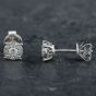 Second Hand 14ct White Gold 0.32ct Brilliant Cut Diamond Round Cluster Stud Earrings 4317127