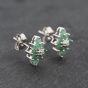 Second Hand 9ct White Gold 0.55ct Emerald & Diamond Marquise Shape Cluster 10mm Stud Earrings 43171281