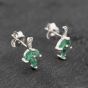 Second Hand 9ct White Gold 0.40ct Emerald & Diamond Leaf 11.1mm Stud Earrings 43171291